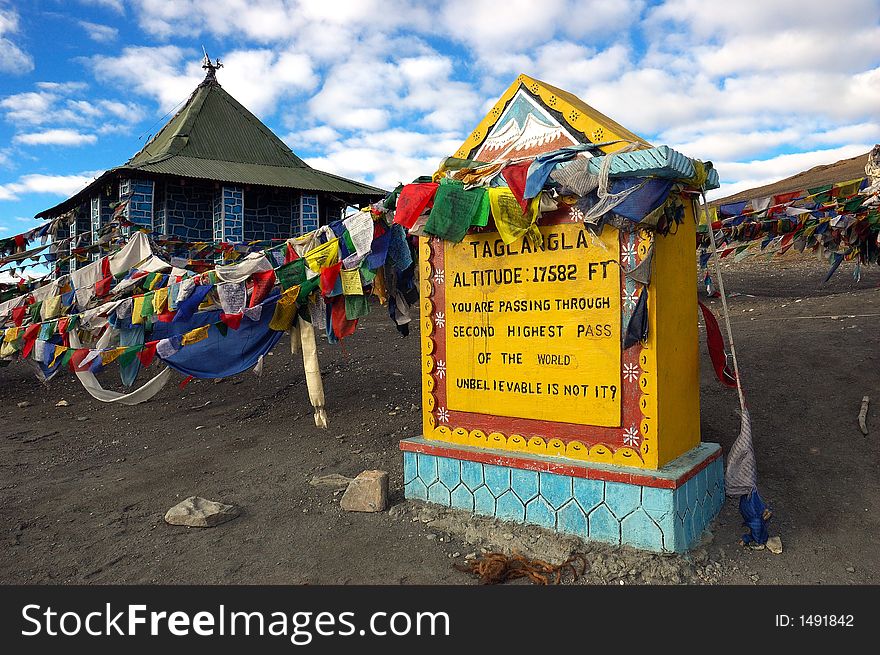 Taglag la pass, 17582ft, the second higher pass in the world, Ladakh, India. Taglag la pass, 17582ft, the second higher pass in the world, Ladakh, India.