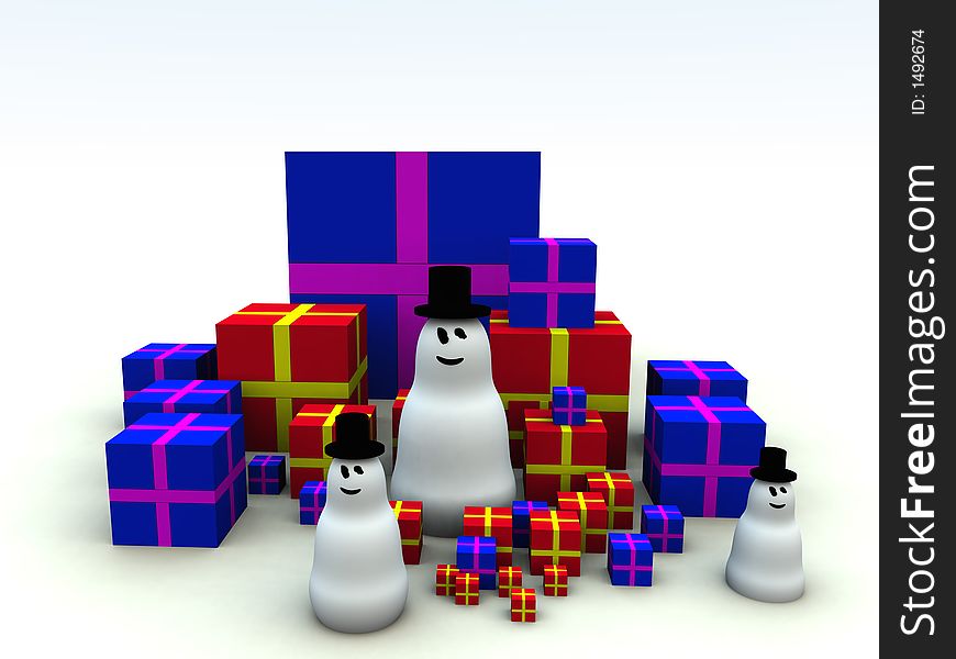 Snowman and Christmas Presents 7