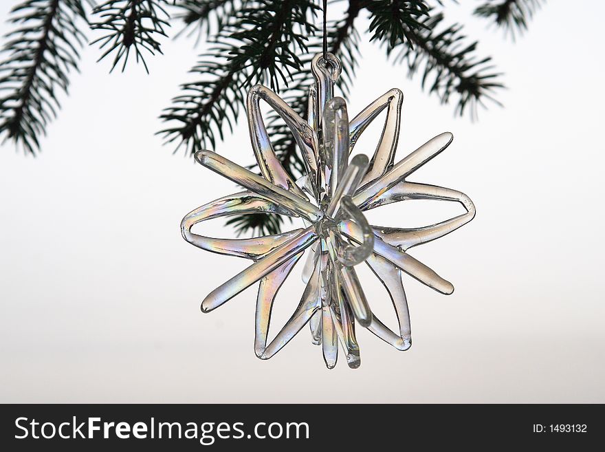 Glass star Hanging Christmas ornament. Glass star Hanging Christmas ornament