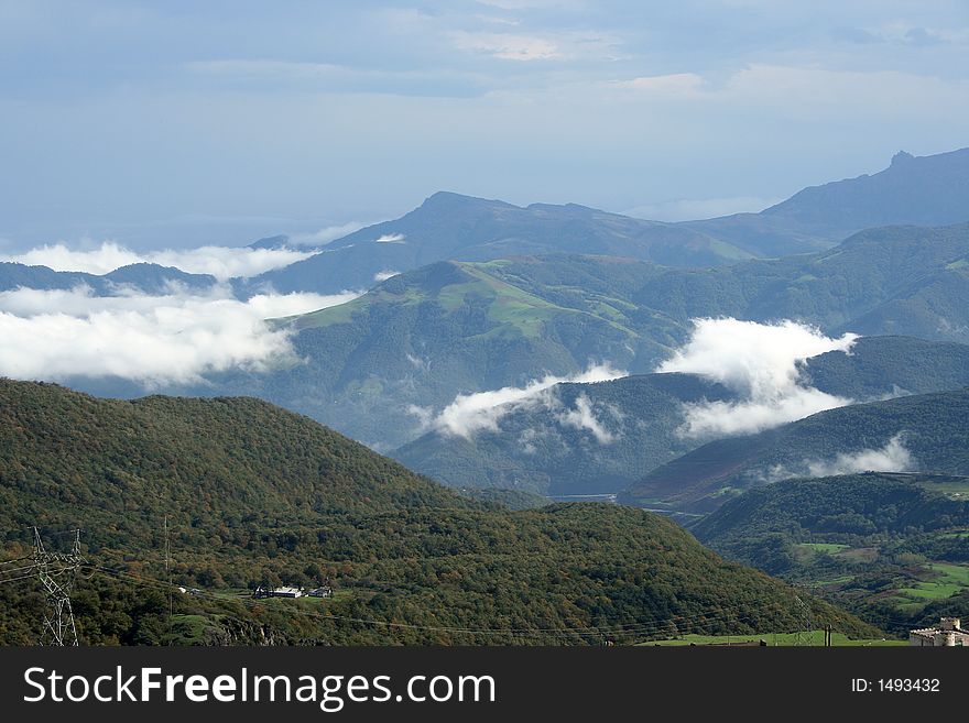Mountain and clouds in the gilan of iran