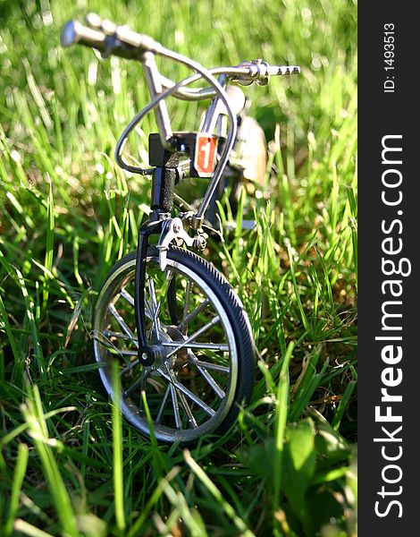 Bicycle in a grass