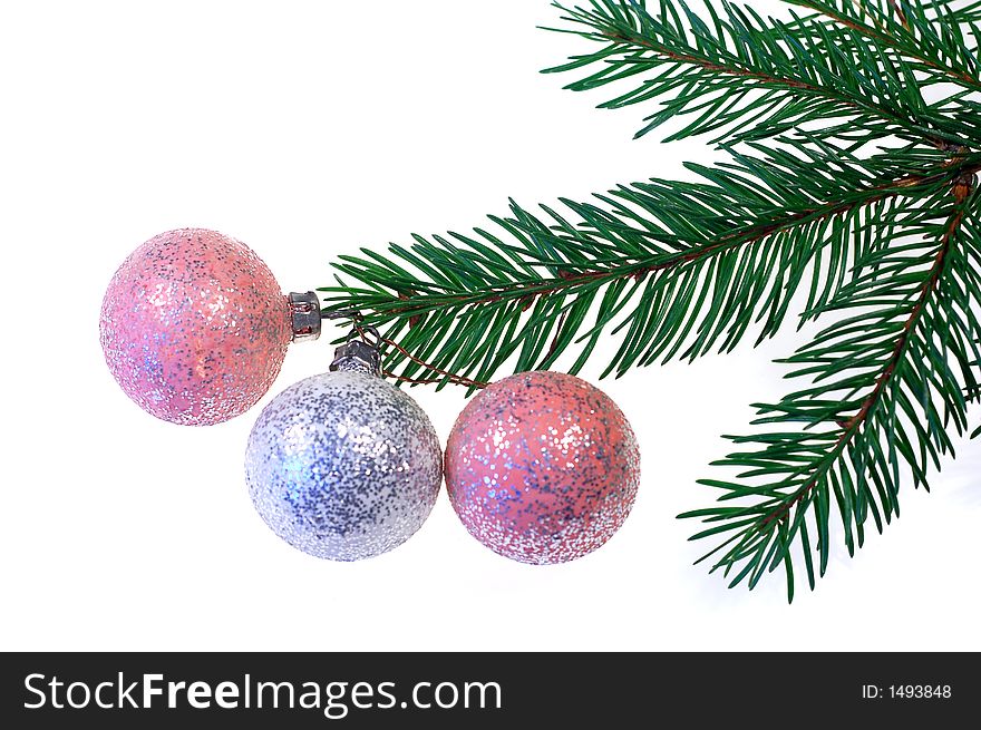Christmas tree ball on pure white background. Christmas tree ball on pure white background