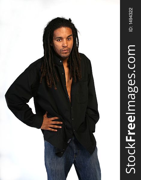A sexy male african american model. A sexy male african american model.