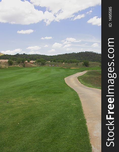 Golf resort with a look up the first hole. Golf resort with a look up the first hole