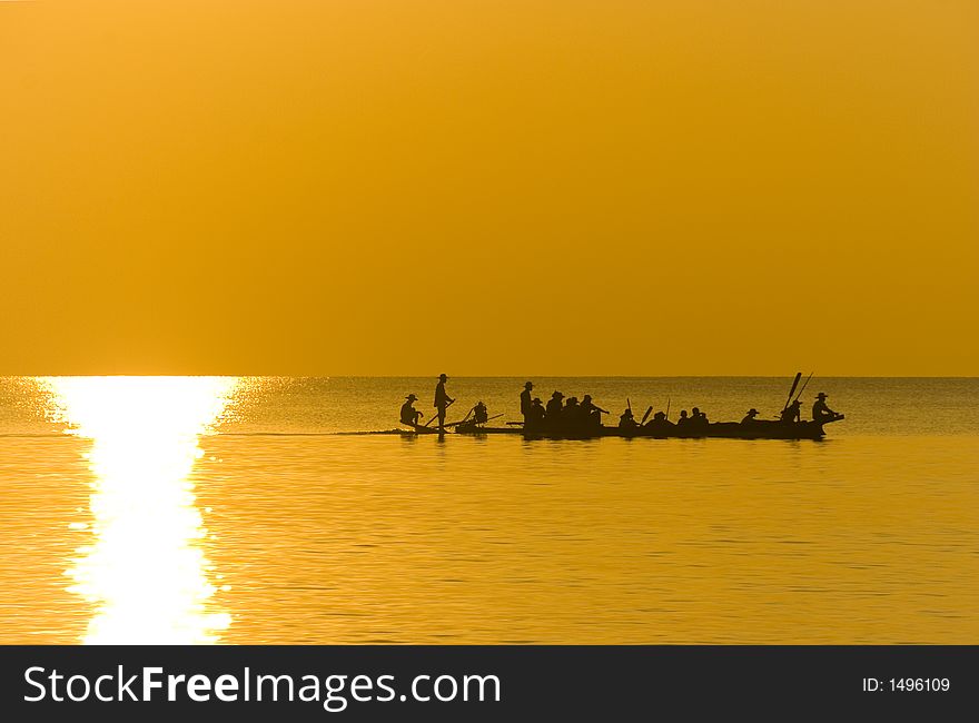 Orange evening on Ngwe Saung beach (Myanmar). Orange evening on Ngwe Saung beach (Myanmar)