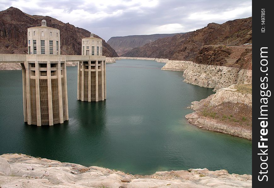 Behind Hoover Dam Lake Meade. Behind Hoover Dam Lake Meade