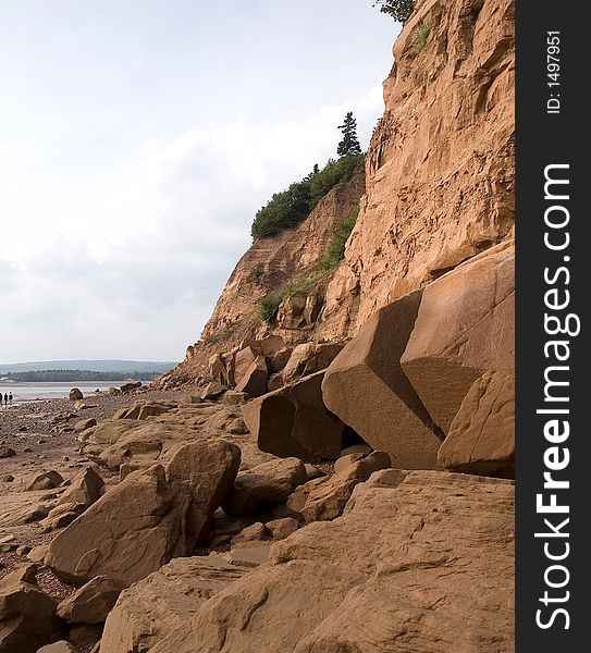 Sheer cliff shoreline