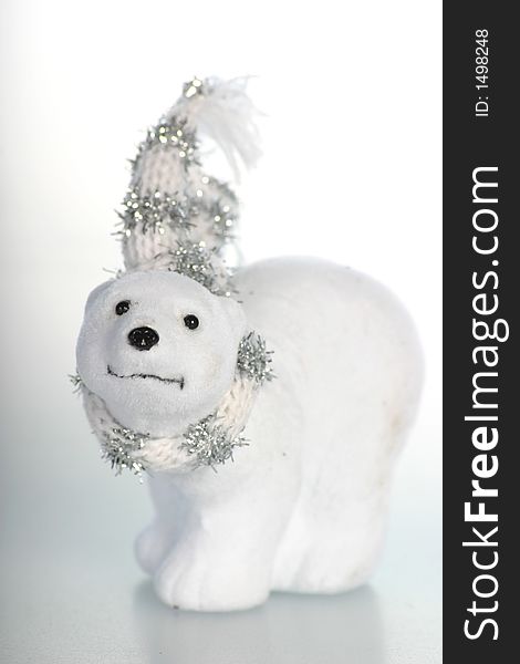 Wcute hite ice-bear ornament against white background. Wcute hite ice-bear ornament against white background