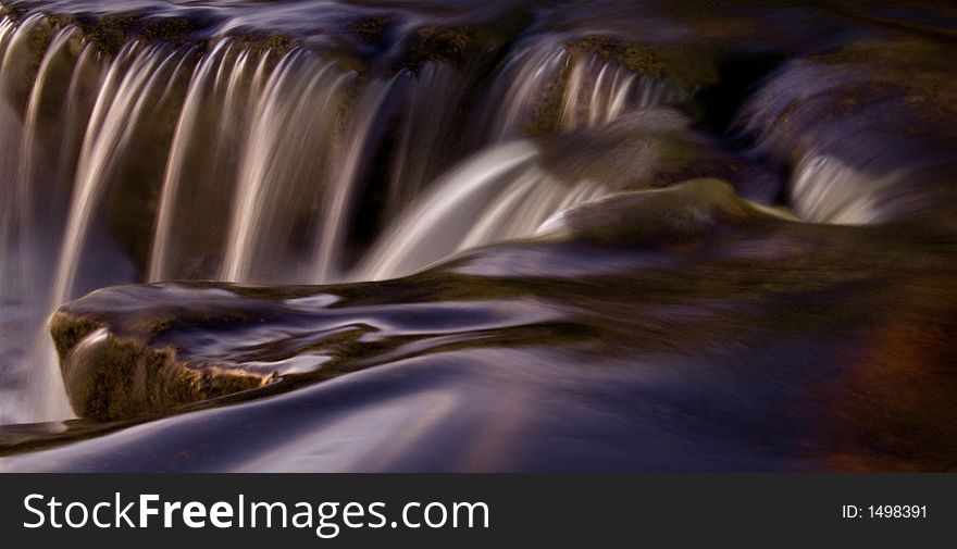 Close-up of soothing waterfall