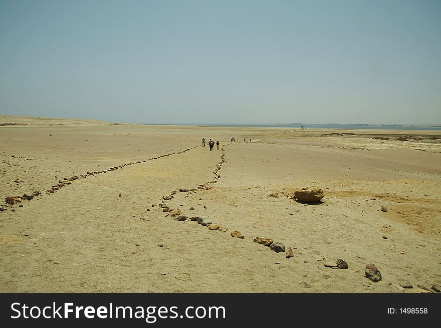 Tourists in the Paracas national park. Tourists in the Paracas national park