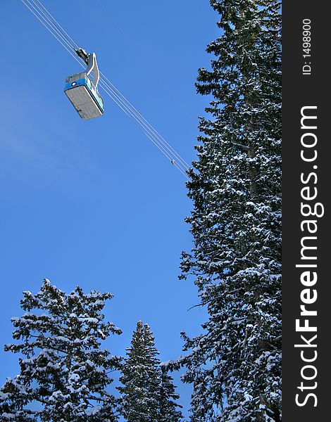 Snowbird's tram in winter with snow capped trees #3. Snowbird's tram in winter with snow capped trees #3