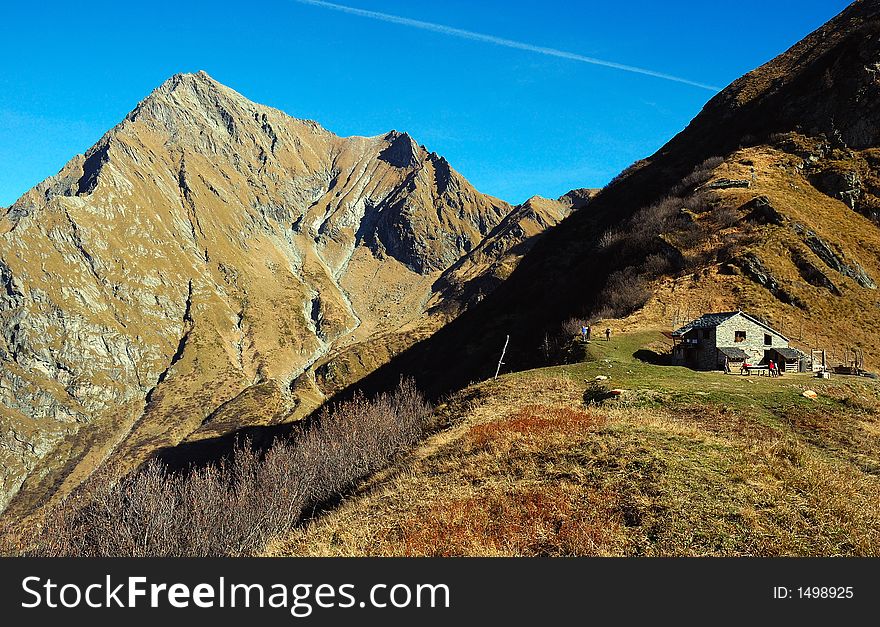 Alpine farm, Alagna, Val Sesia, west Alps, Italy.