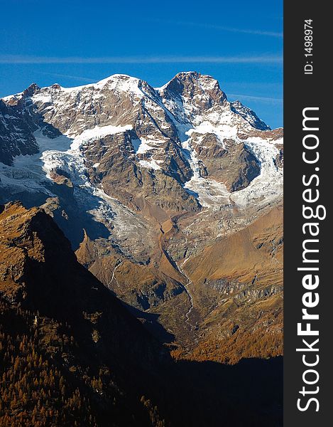 South side of Monte Rosa massif (4634mt), Alagna, Val Sesia, west Alps, Italy.