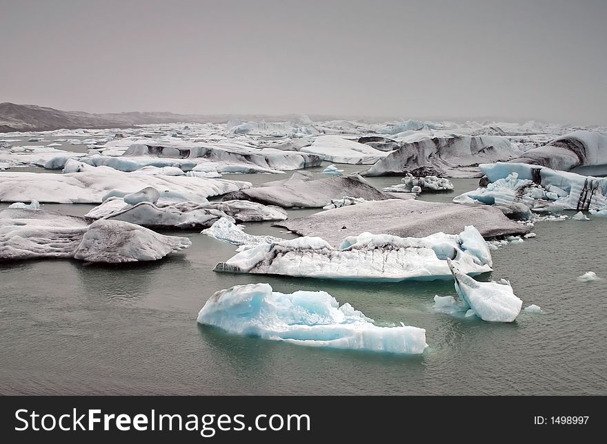 Jokulsarlon Iceland - Lake with remains of glacier. Jokulsarlon Iceland - Lake with remains of glacier