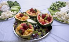 Fruit And Vegetable Trays Stock Images