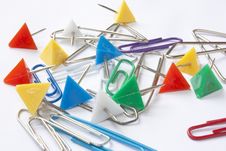 Paperclips With Colored Needles Royalty Free Stock Photography Paperclips With Colored Needles Royalty Free Stock Photography