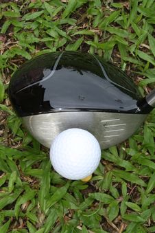 Golf Driver And Ball Viewed From Top Stock Photography Golf Driver And Ball Viewed From Top Stock Photography