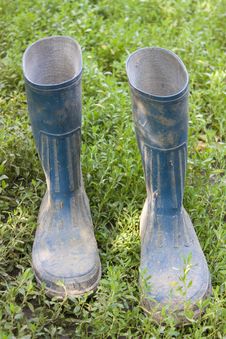 Pair Of Muddy Boots Royalty Free Stock Photo Pair Of Muddy Boots Royalty Free Stock Photo