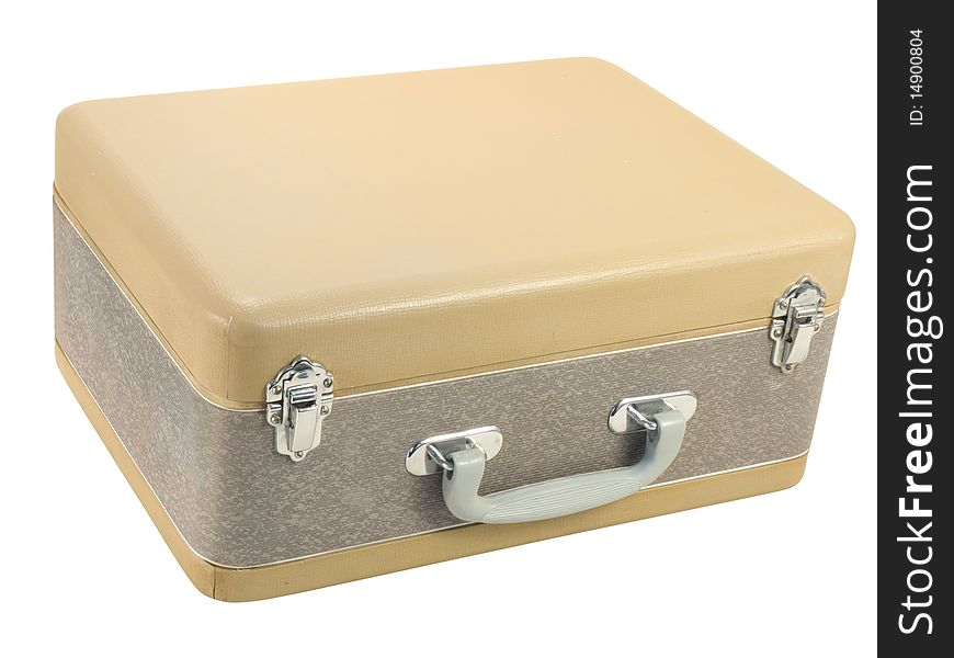 Old suitcase isolated over white background. Clipping path included