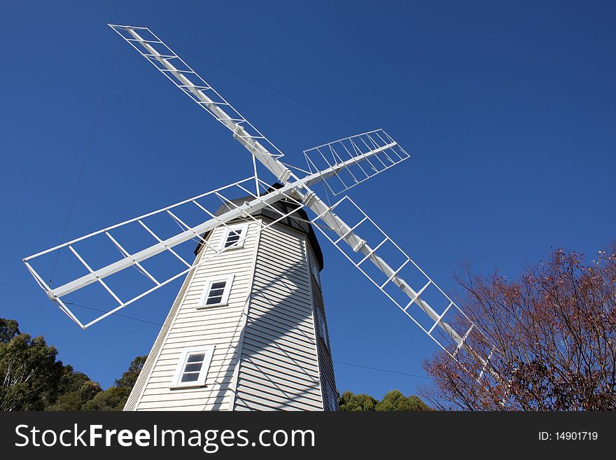 Windmill blue sky