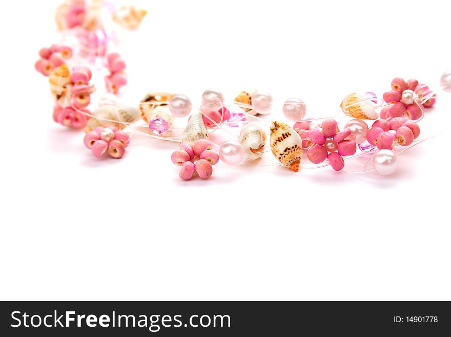 Necklace  isolated on white background.