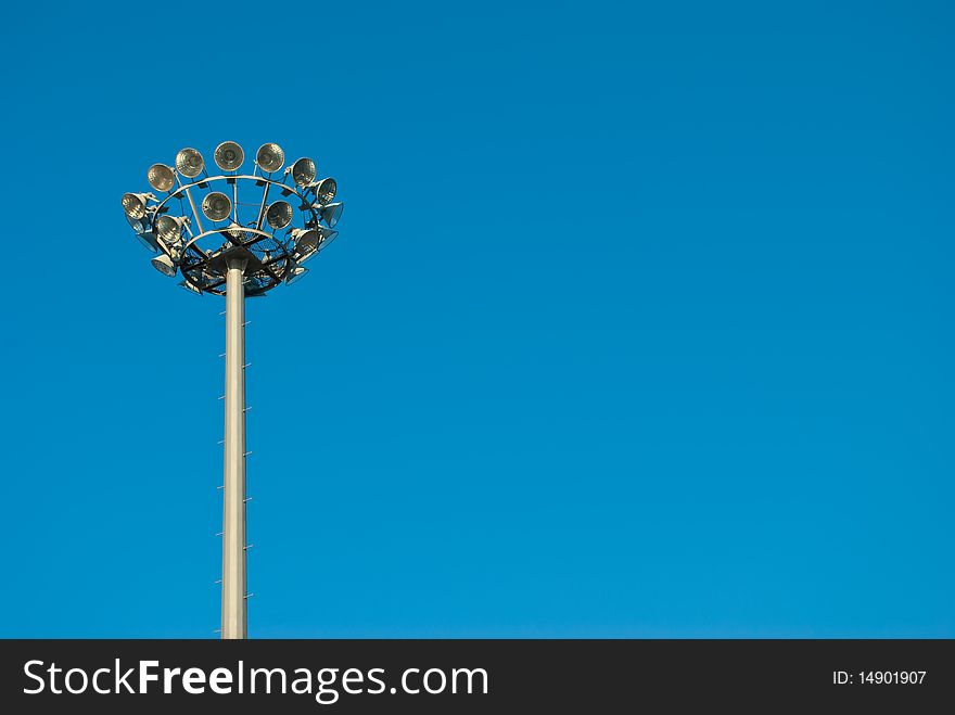 Port light isolated in a gradient natural blue gradient background