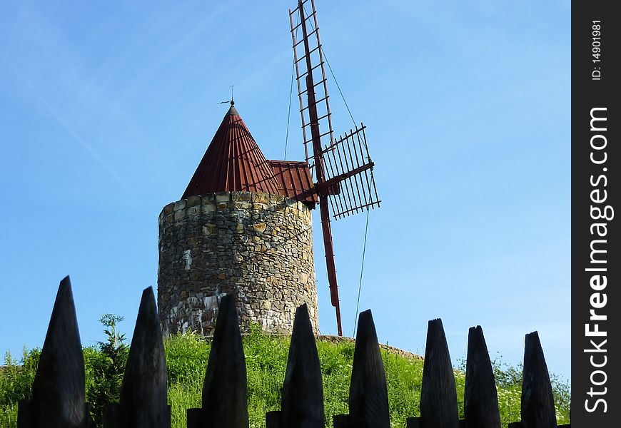 Old traditional windmill from France