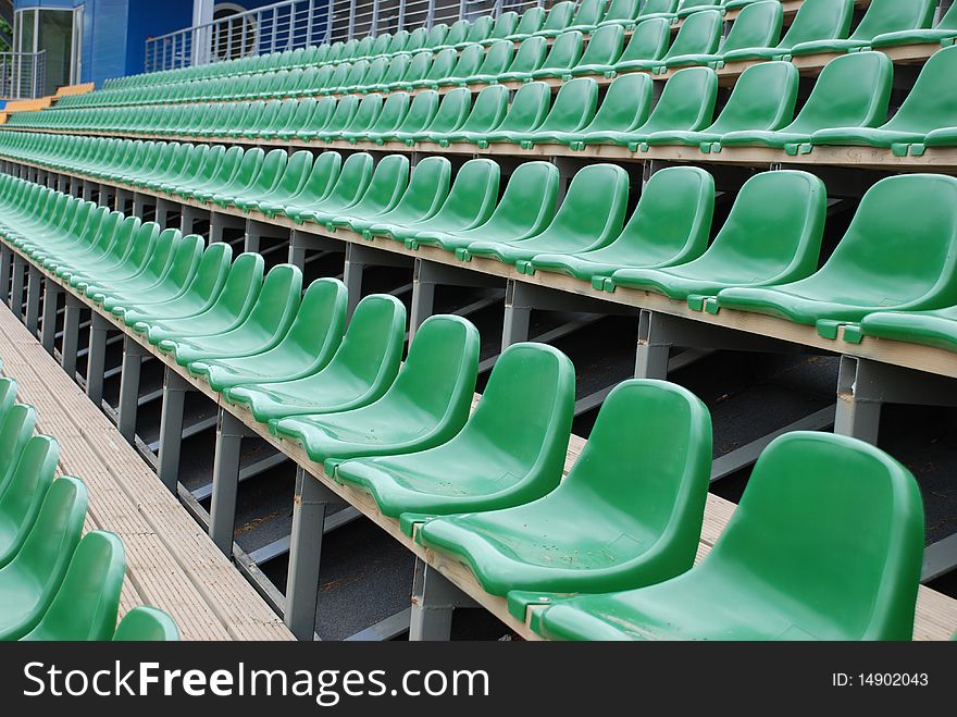 Stadium seats before an event. Stadium seats before an event