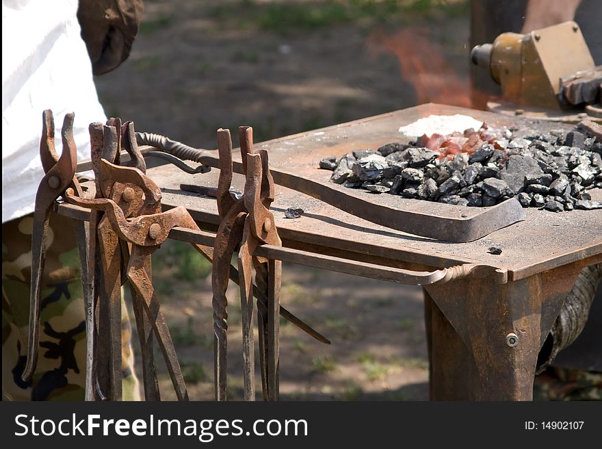 Traditional ancient forging tools, horn