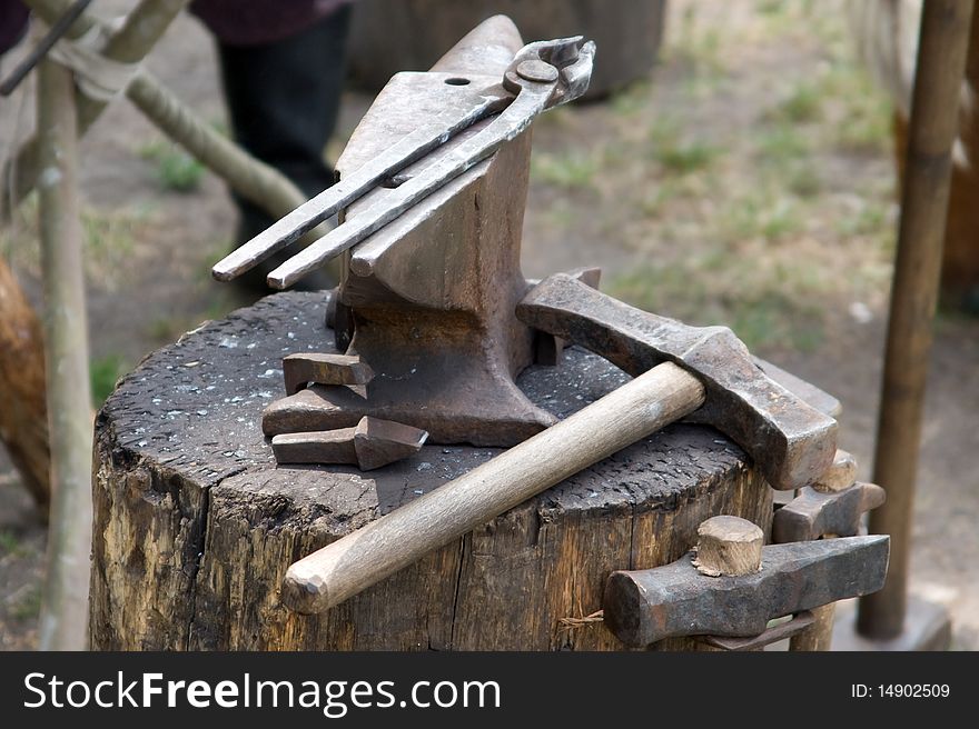 Traditional ancient forging tools (horn)