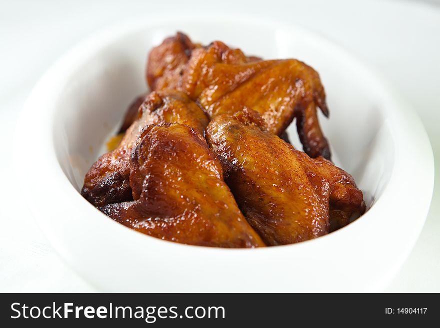 Close up of roast chicken wings