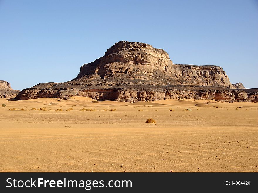 Landscape in the desert of Libya, in Africa. Landscape in the desert of Libya, in Africa