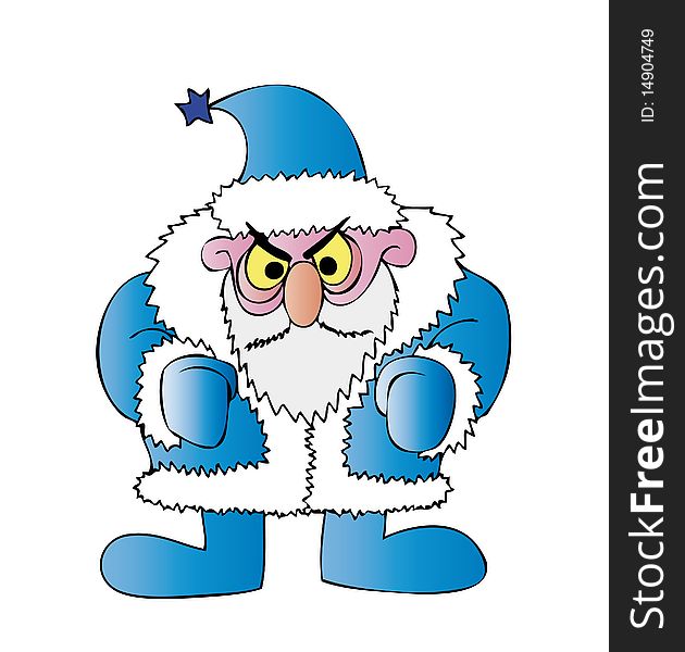 Angry bright and colorful Santa Claus