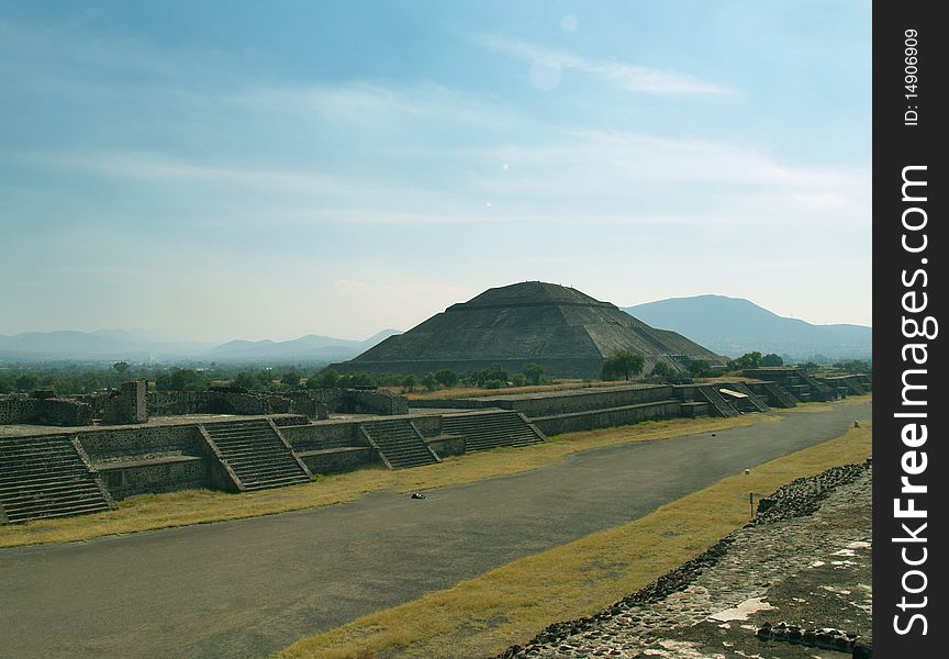 Pyramid of sun. Teotihuacan. Mexico. Place of offering.