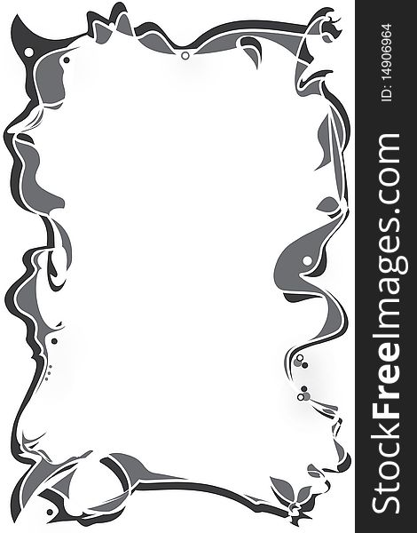 Vector message frame or background with abstract motif in black and grey. Vector message frame or background with abstract motif in black and grey