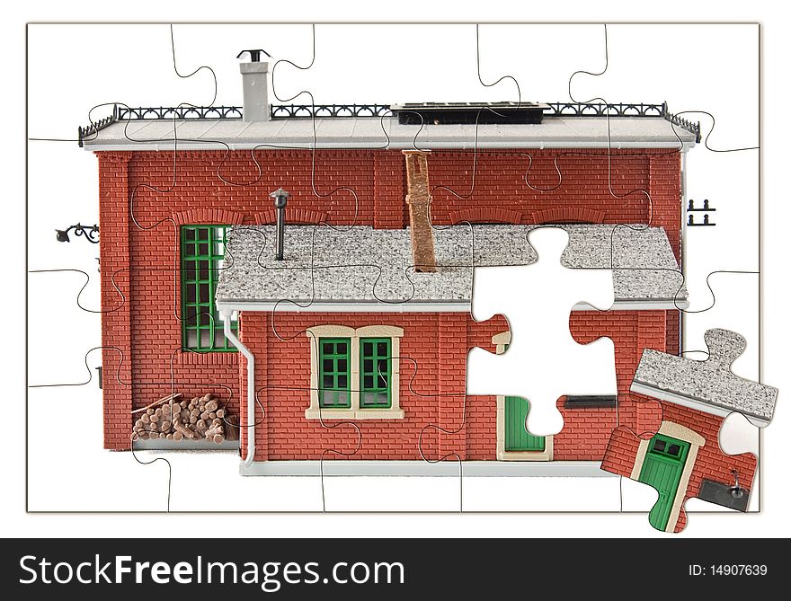 Last piece of jigsaw for your home construction. Last piece of jigsaw for your home construction