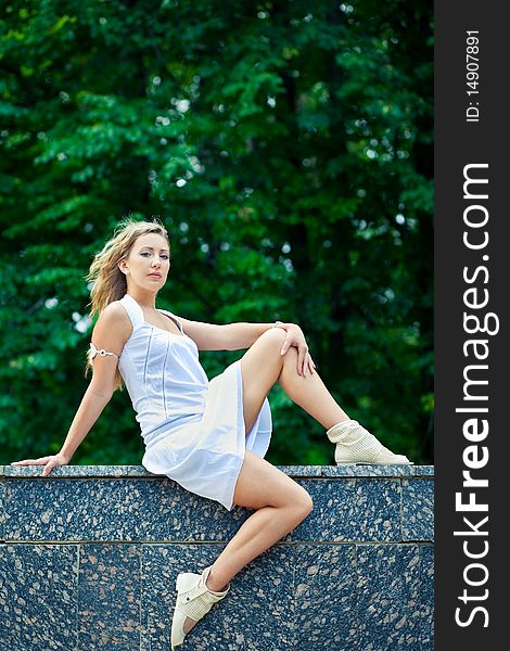 Young Woman Relaxing In Park