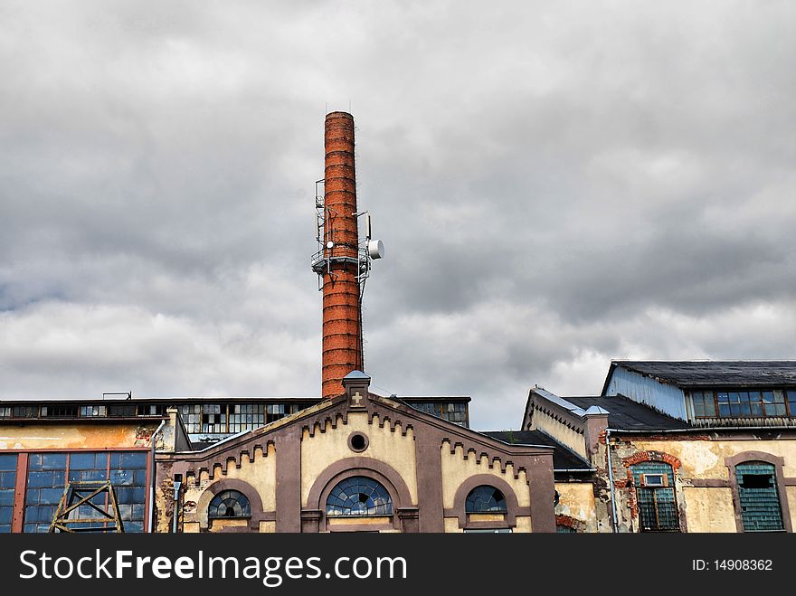 The ruins of the old factory in the sky