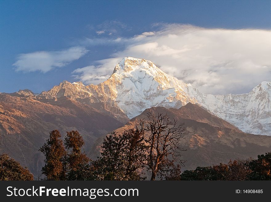 Sunset over the Annapurna