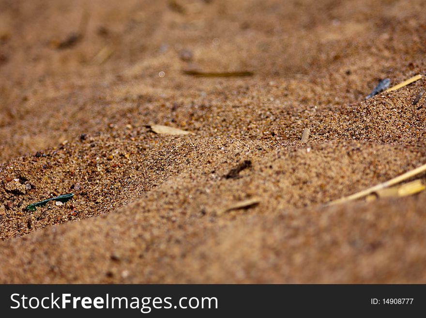 Closeup of sand on the beach