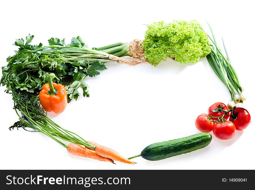 Vegetables circle frame with copy space
