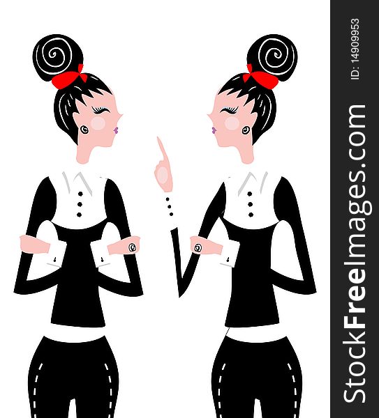 Business woman horoscope gemini icon. Business woman horoscope gemini icon