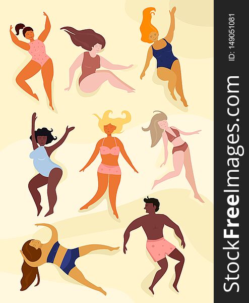 Beach body illustration poster