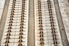 Railroad Track In Sunlight Royalty Free Stock Photo