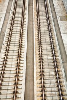 Railroad Track In Sunlight Royalty Free Stock Photography