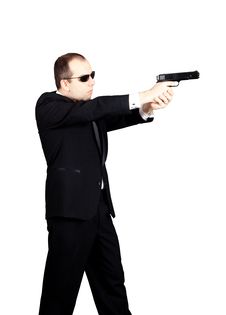 Secret Agent Aiming Royalty Free Stock Image