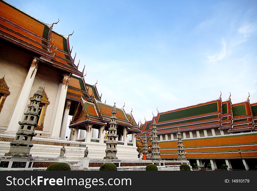 Beautiful temple Wat Sutat in Thailand