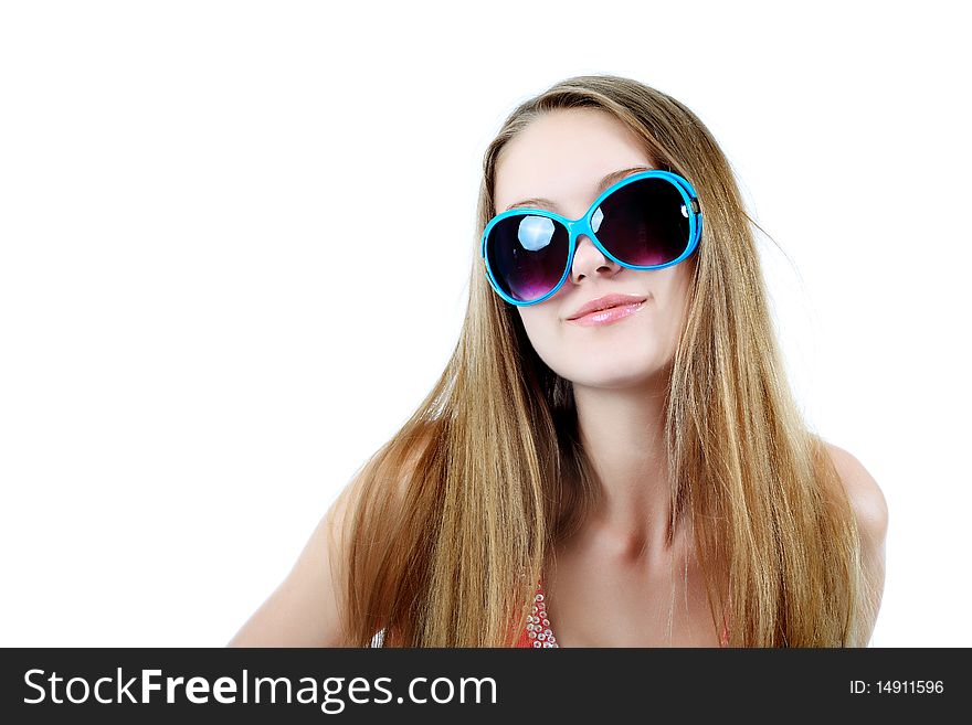 Portrait of a trendy young woman. Isolated over white background. Portrait of a trendy young woman. Isolated over white background.