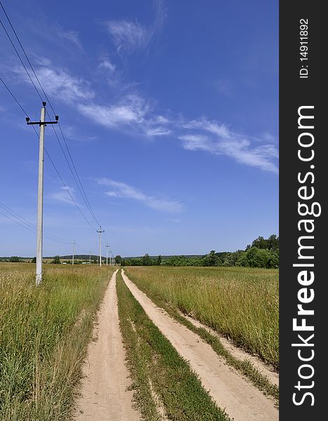 Country road in the russian province
