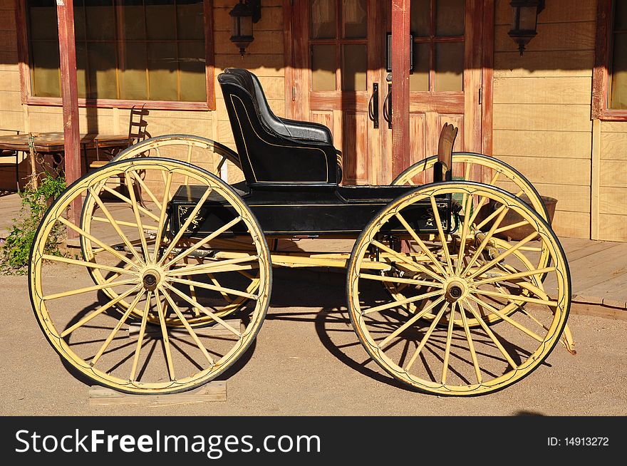 Antique black carriage from the old west. Antique black carriage from the old west